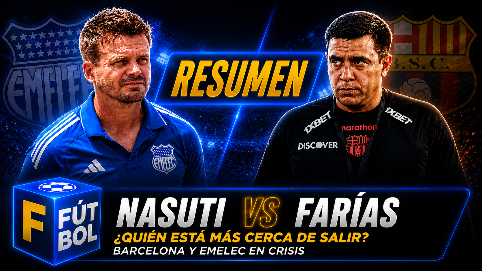 CRISIS EN EL ASTILLERO ¿DTs de BARCELONA Y EMELEC EN LA CUERDA FLOJA?- F DE FÚTBOL